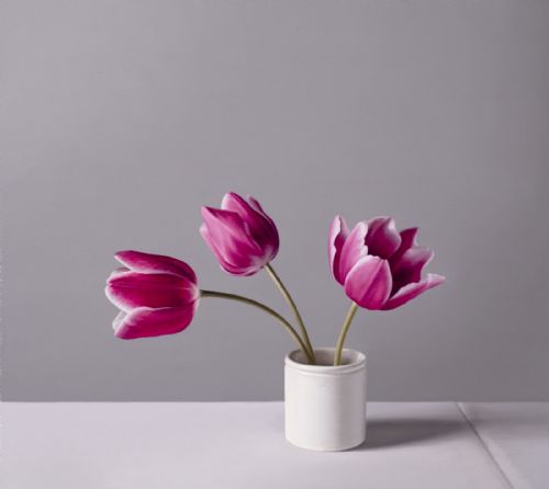 Still Life with Pink Tulips by Jo Barrett
